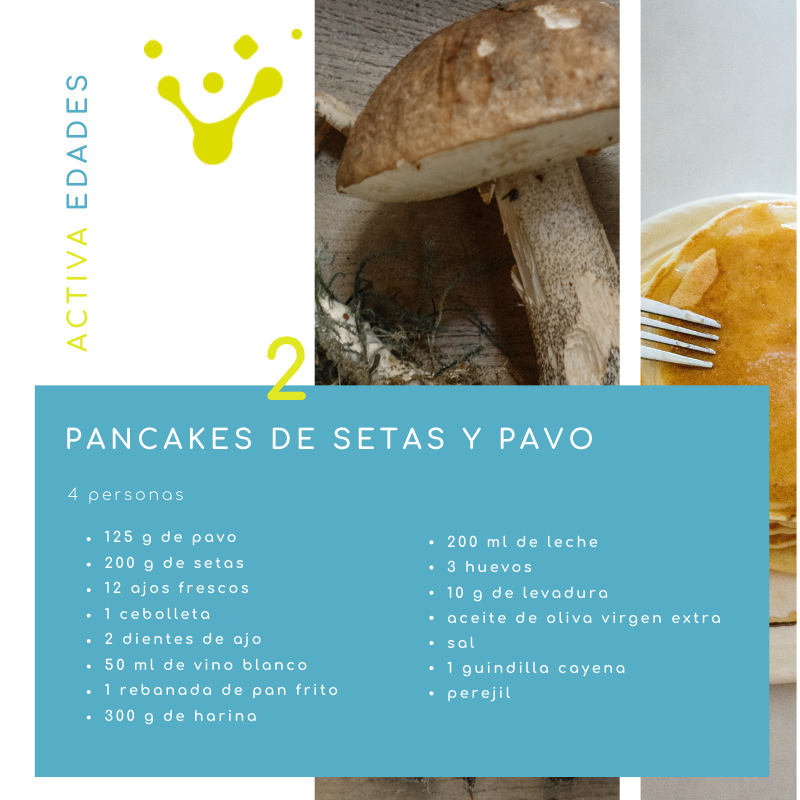 Ingredientes pancakes de setas y pavo