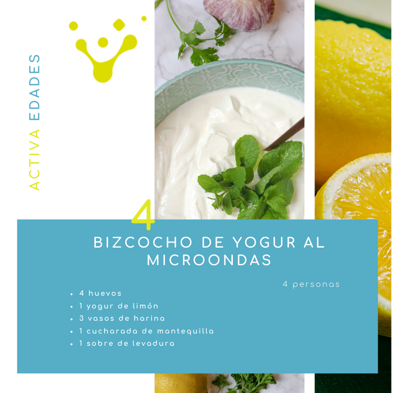 Ingredientes bizcocho de yogur al microondas